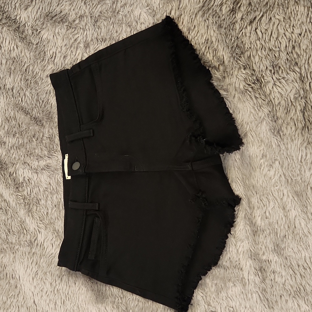 L'AGENCE "Zoe" Black Jean Shorts With Frayed Hem Size 26, New W/O Tags! - Picture 3 of 11